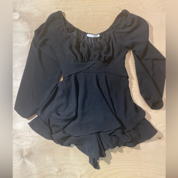 Altar'd State Black Ruffled Romper Medium (IG) - Picture 5 of 12